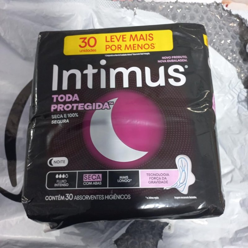 30 un. Absorvente Intimus Noturno Seca Com abas