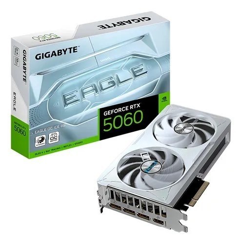 Placa De Vídeo Gigabyte Rtx 5060 Eagle Ice Oc 8gb Gdrr7 128b