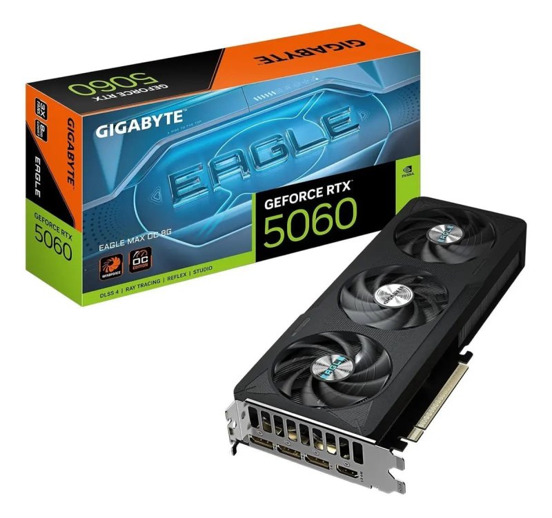 Placa De Vídeo Gigabyte Rtx 5060 Eagle Oc Max 8GB Gddr7