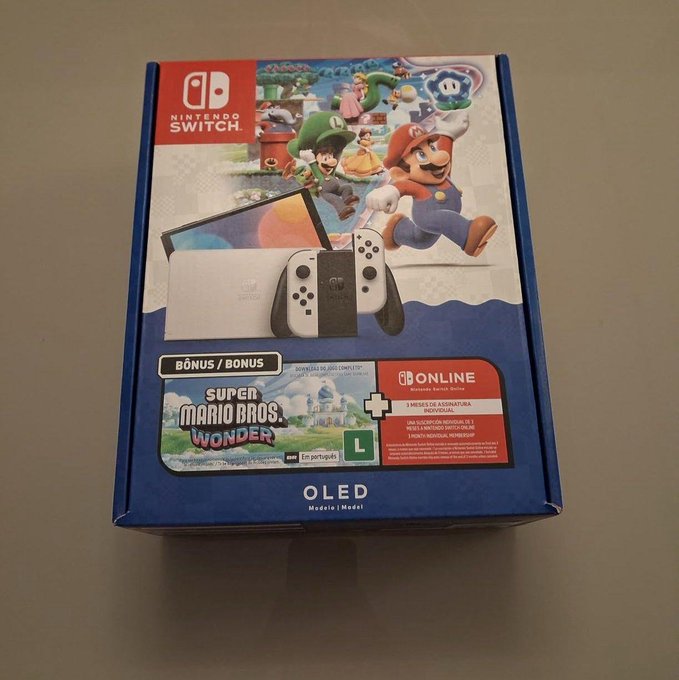 Console Nintendo Switch OLED 64GB + Super Mario Bros Wonder + 3M de Assinatura Nintendo Switch Online + Frete Grátis