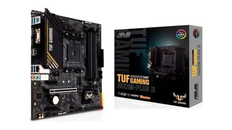 Placa Mãe ASUS Tuf Gaming A520m-plus Ii, Amd Am4, Matx, DDR4 Preto
