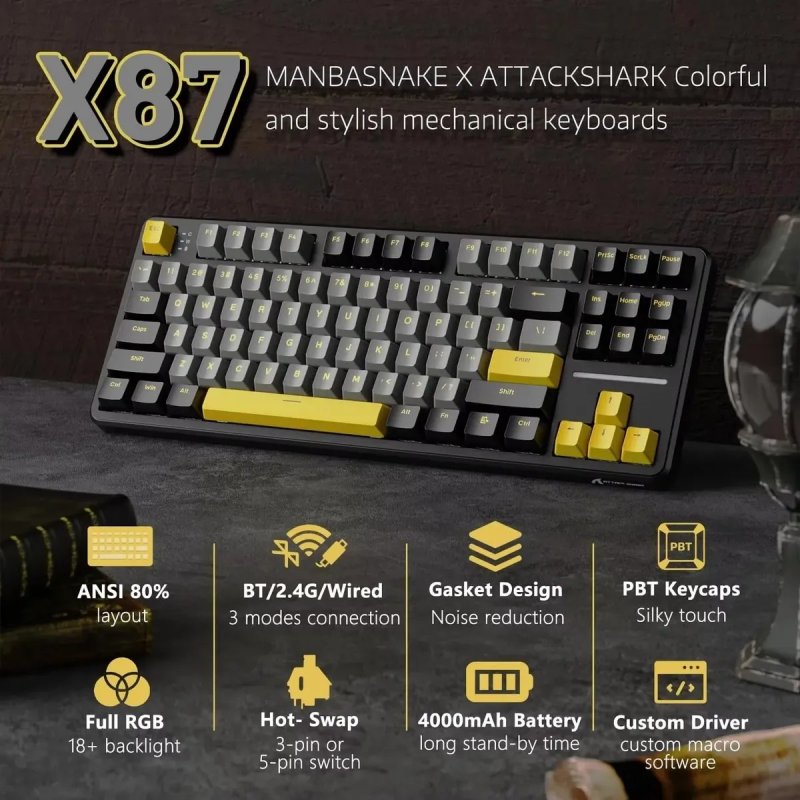 Teclado Mecânico ATTACK SHARK X87