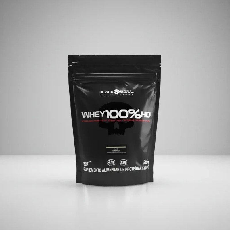Whey 100% Hd Refil Black Skull - 900g (wpc, Wpi E Wph) Sabor Cookies & Cream