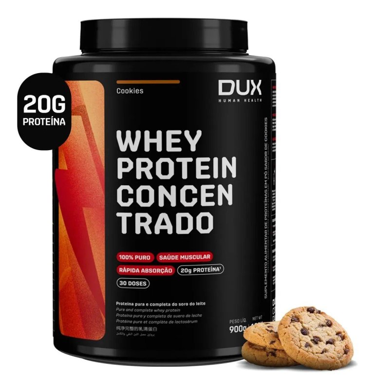 Whey Protein Concentrado de Cookies 900g com 20g de proteinas
