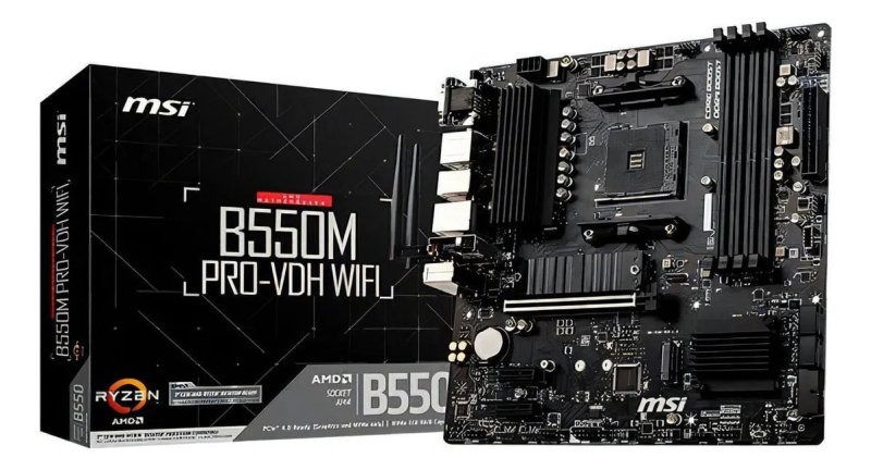 Placa Mãe MSI B550M Pro-VDH Wifi DDR4 Socket AM4 Cor Preto