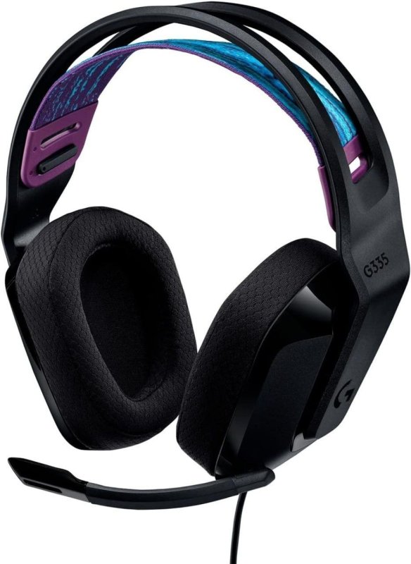 Logitech G335 - Headset Gamer - Almofadas Memória - Conexão 3,5mm - Preto