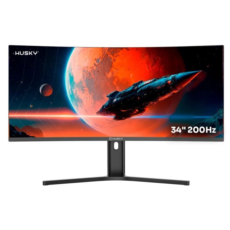 Monitor Gamer Curvo Husky Boreal 34", WQHD, Ultrawide, 200Hz, 1ms, Adaptive Sync, DisplayPort e HDMI, HDR HMG00234PT