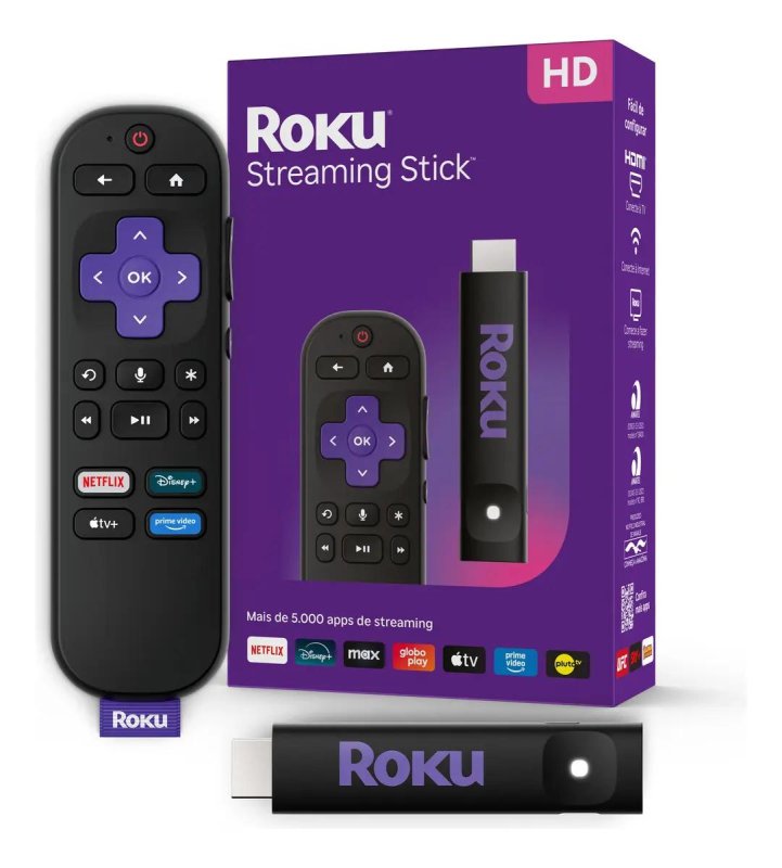 Roku Streaming Stick 2025 com Controle por Voz