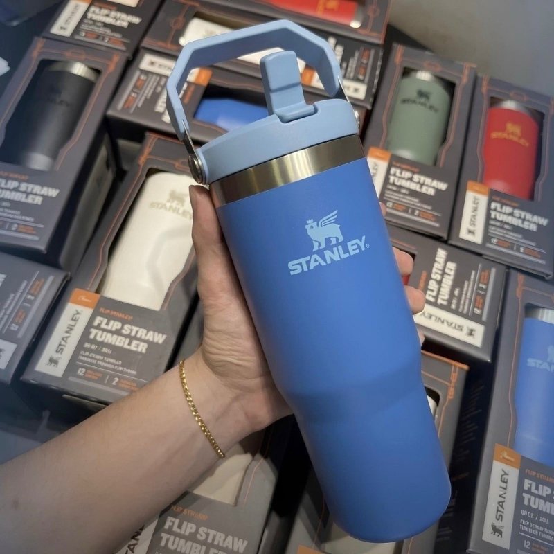 Garrafa Térmica Stanley Flip Straw Hidratação 887ml Azul