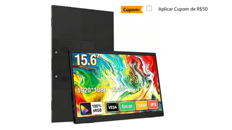 Monitor portátil de 15,6" HD 1080p