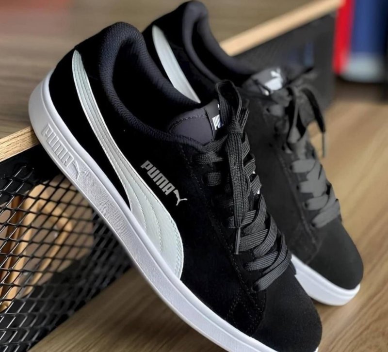 Tênis Smash V2 Puma Preto E Branco 39 Br
