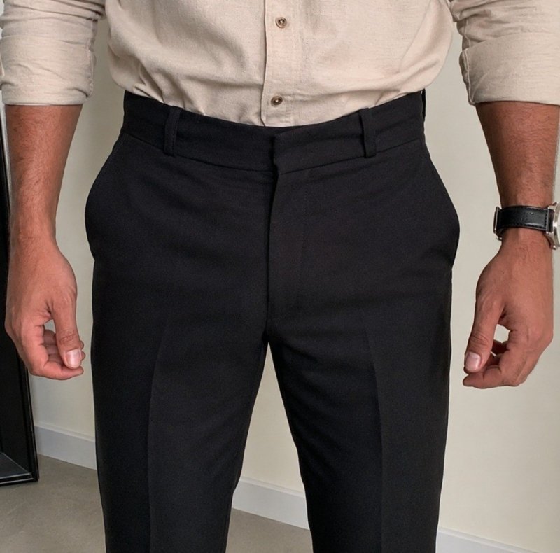 Calça Social Masculina Oxford Tradicional Tecido