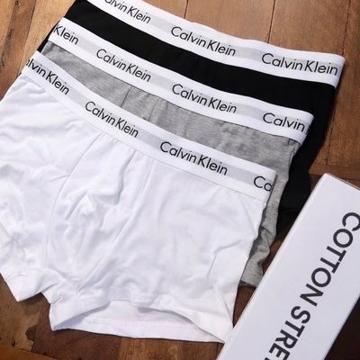 Kit 2 Cuecas Boxer Algodão Cotton Confortável Calvin Klein Cinza Liso GG