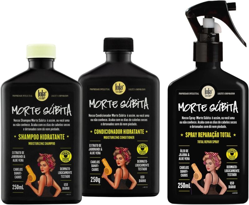 Kit Lola Morte Súbita – Shampoo + Condicionador + Spray Reparação