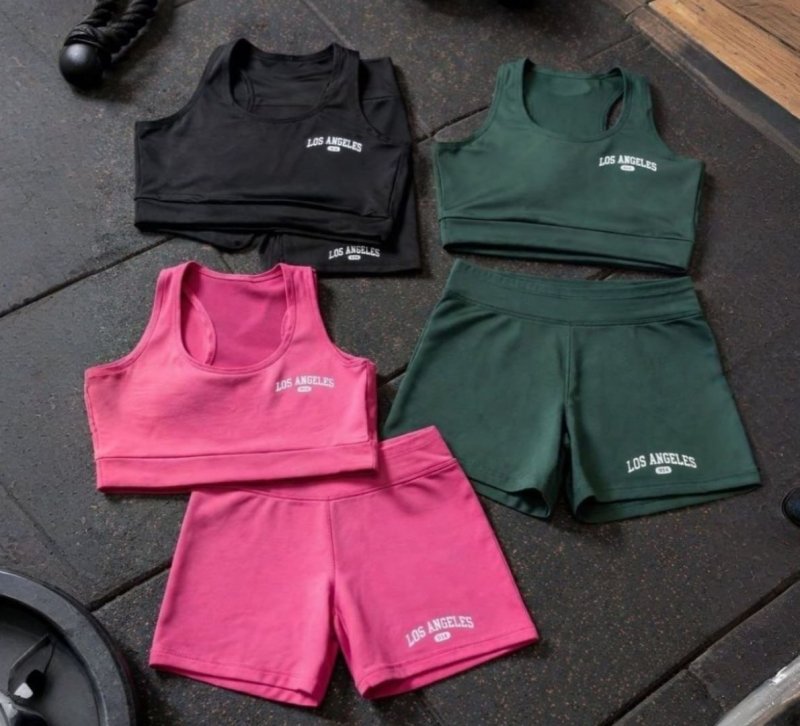 Kit 3 Conjunto Top Shorts Feminino Los Angeles Fitness
