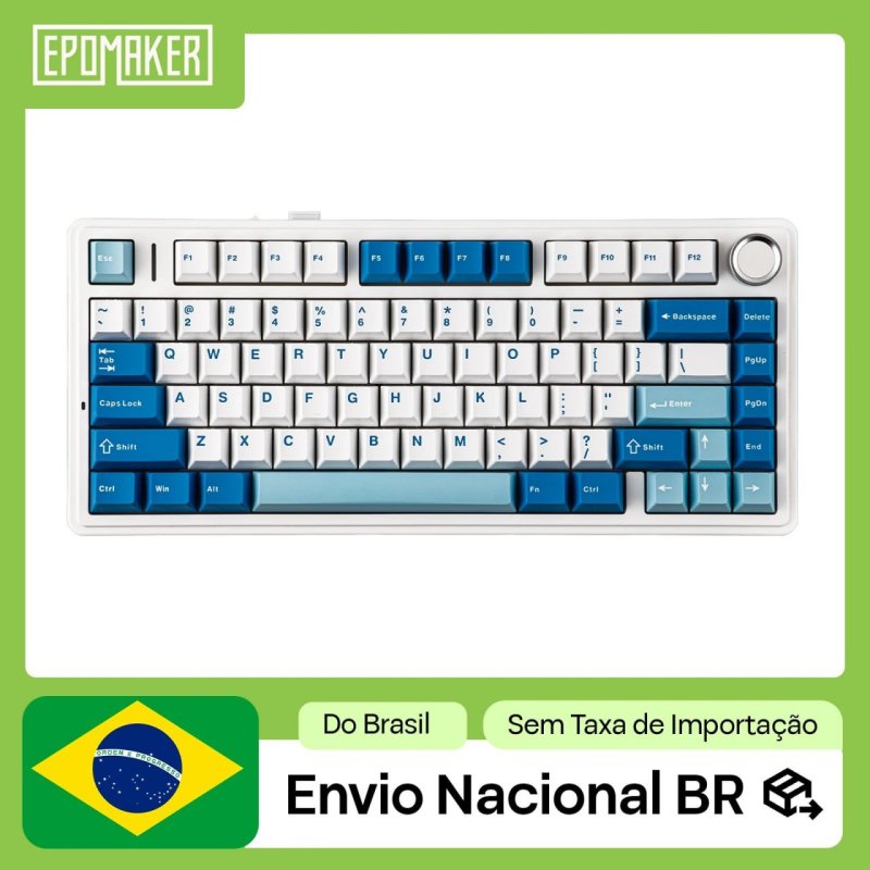 EPOMAKER X AULA F75 Ultra Teclado Mecânico Gamer Sem Fio 75% ANSI US QWERTY Hot-Swap Tri-Modo Retroiluminação RGB