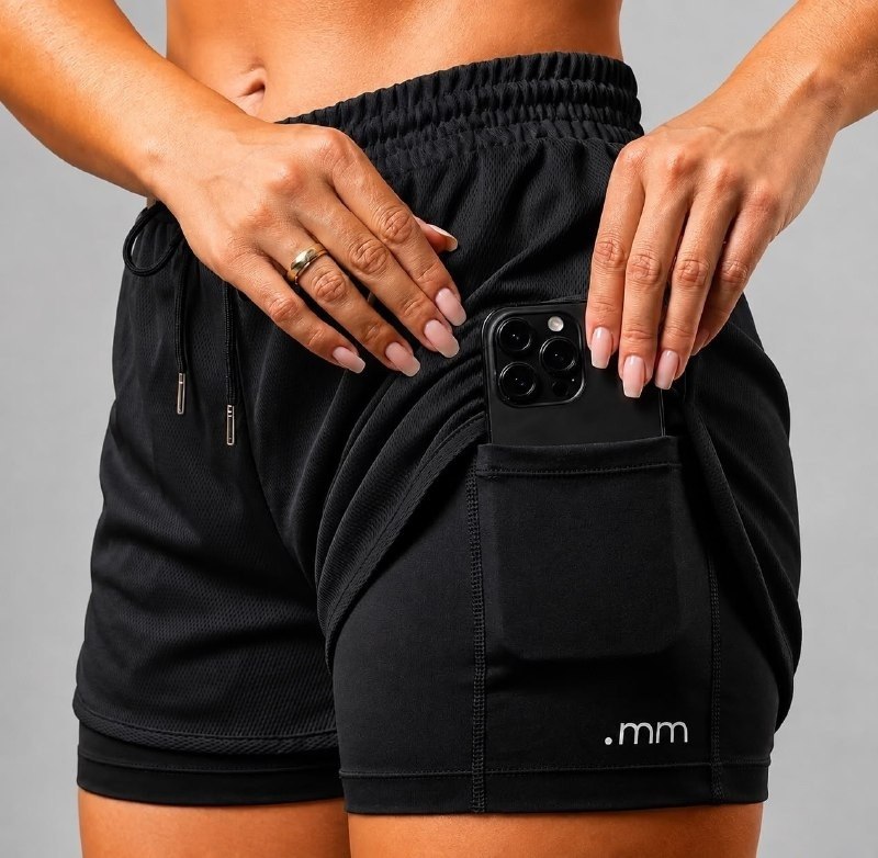 Short Fitnes Duplo 2 em 1 Compressão