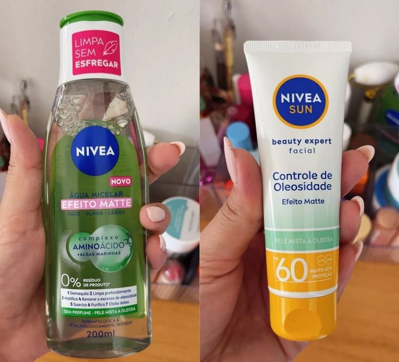 NIVEA KIT Água Micelar Solução de Limpeza 7 em 1 Efeito Matte 200ml + NIVEA Sun UV Face Controle de Oleosidade FPS 60 50