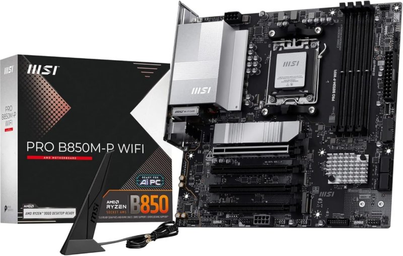 MSI PRO B850M-P WIFI7 Placa Mãe AM5 DDR5 M.2