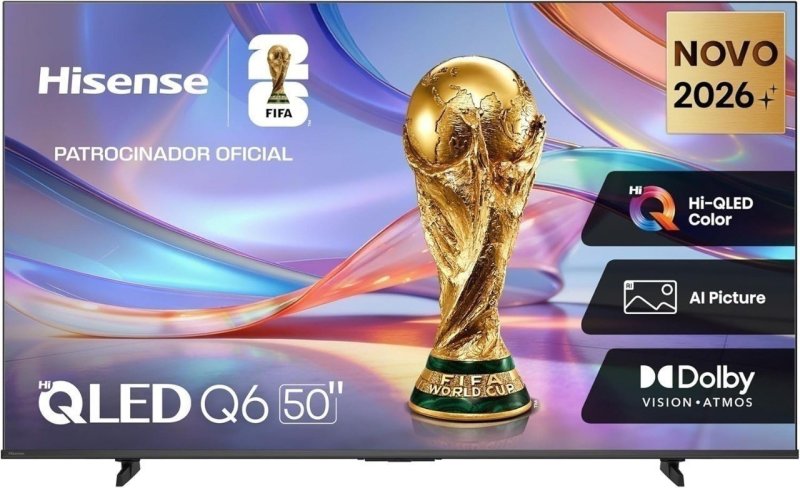 Smart Tv 4K 50" Polegadas 50Q6QVV com Processador AI, Dolby Vision, HDR10+ Hisense
