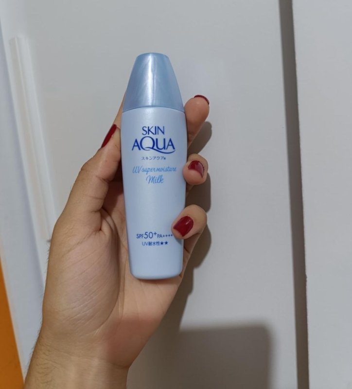 SKIN AQUA® Super Moisture Milk 40g - Protetor Solar Facial sem cor FPS50