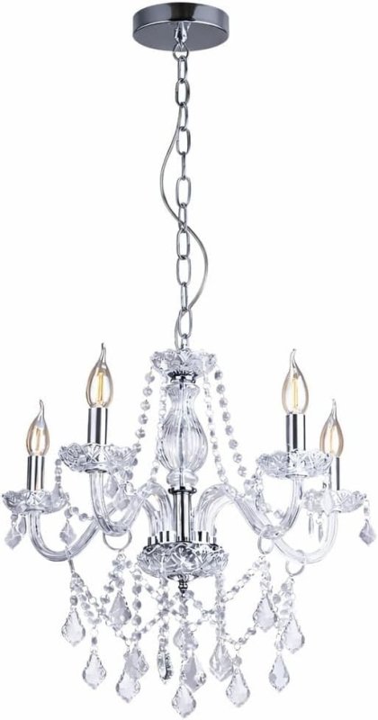 Lustre Candelabro de Cristal Legítimo France Nice – 5 Braços E14