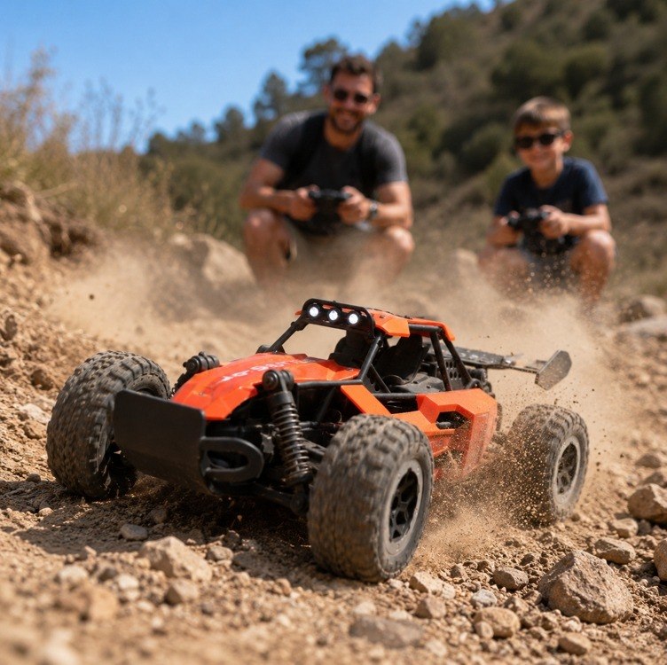 Carro de Corrida Controle Remoto RC 1:16 Off-Road 20km/h Carrinho de Alta Velocidade (Laranja)