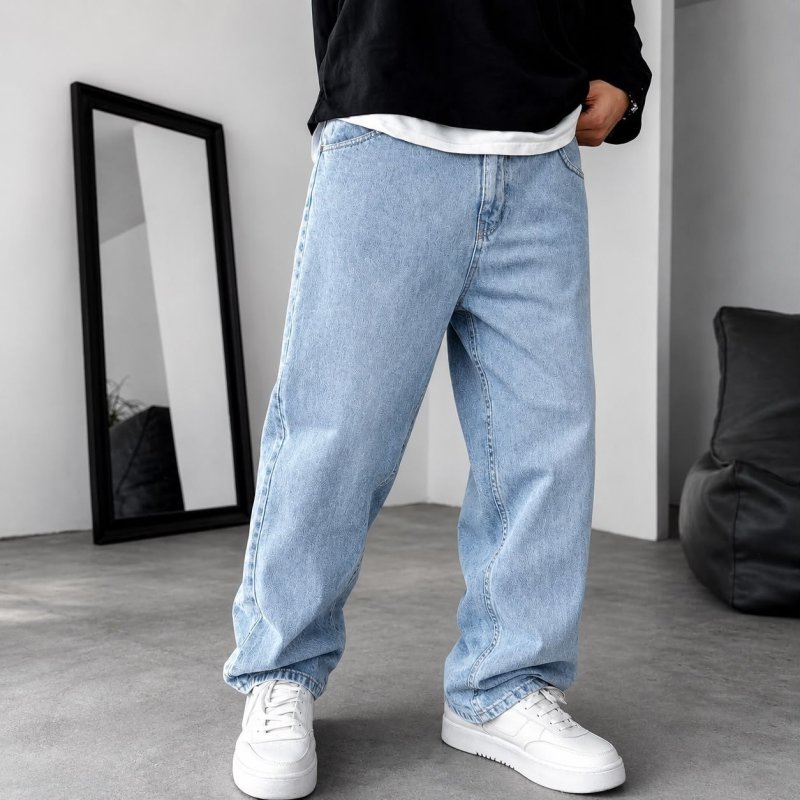 Calça Balão Calca Jeans Masculina Bag Boca Larga Streetwear