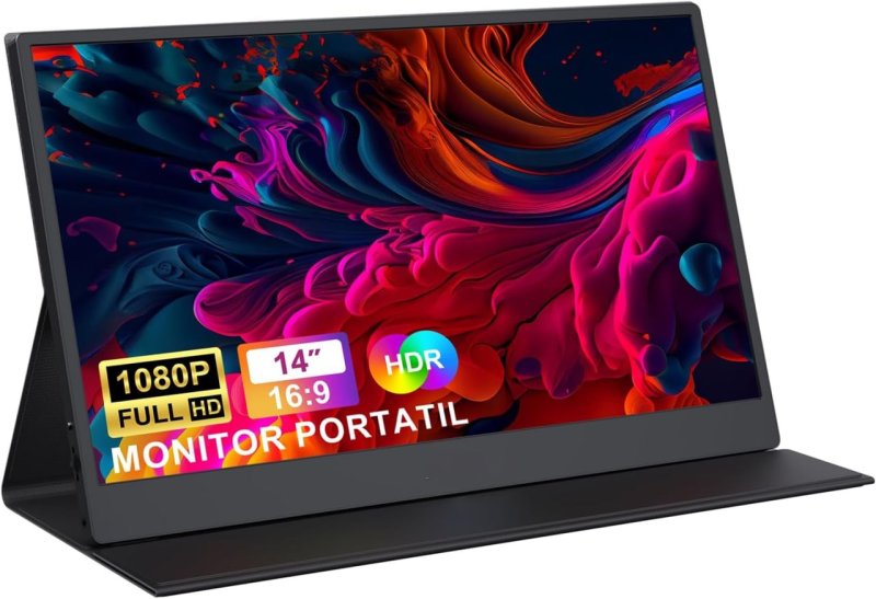 Bettdow Monitor Portátil 14'', FHD 1080P
