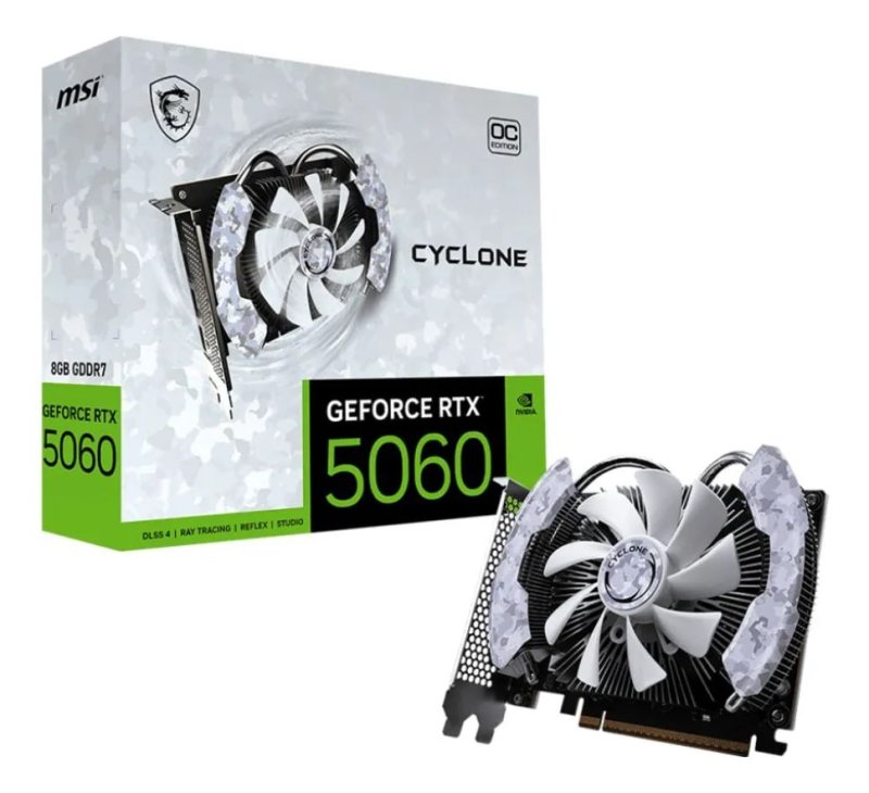 Placa De Video Msi Geforce Rtx 5060 Cyclone Oc 8GB Gddr7