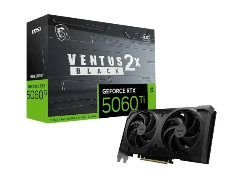 Placa de Video MSI RTX 5060 Ti Ventus 2X OC Black Plus