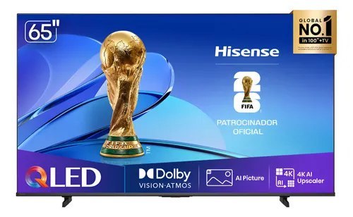 Smart TV Hisense HI-QLED 4K 65" Polegadas com Dolby Vision, Dolby Gaming, Alexa e Google - 65Q6QV