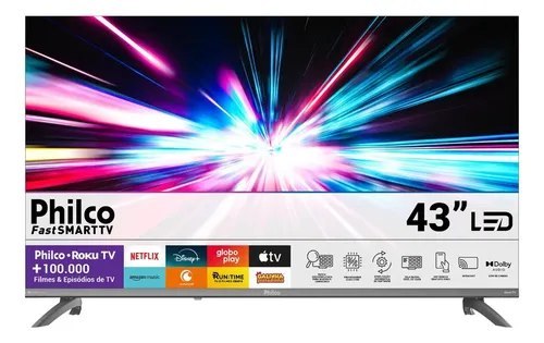 Smart Tv 43'' Philco Full Hd Roku Tv Hdr10 Dolby P43cra