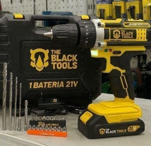 Furadeira Parafusadeira Sem Fio A Bateria Tb-12e 12v 3/8 10mm Com Maleta E Acessórios The Black Tools