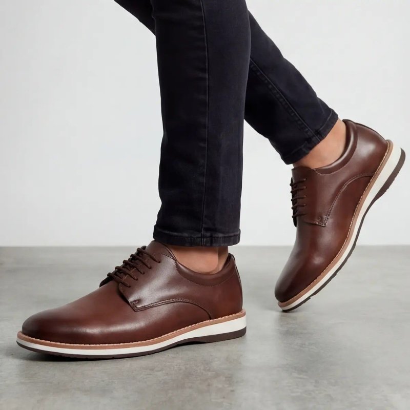 Sapato Social Masculino Casual Oxford Preto Marrom Trabalho