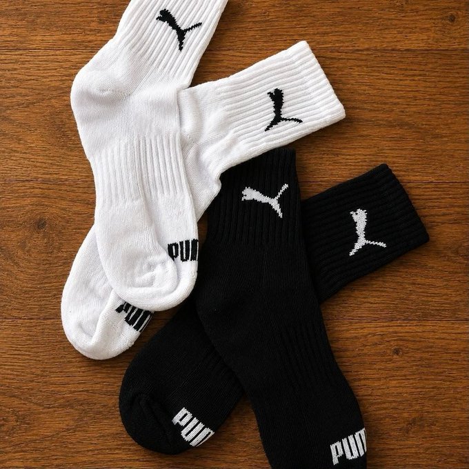 Kit com 6 Pares de Meias Puma Cano Médio