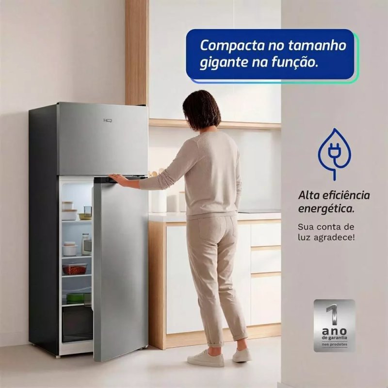 Refrigerador 230 Litros Duplex Defrost A+++ Preto/Cinza