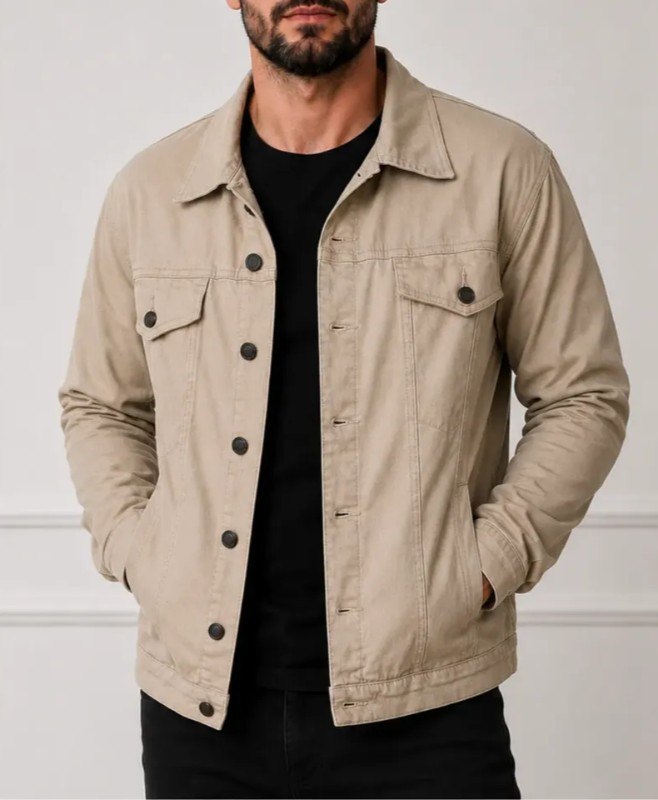 Jaqueta Masculina Sarja Jeans Slim Cores Clássicas Premium