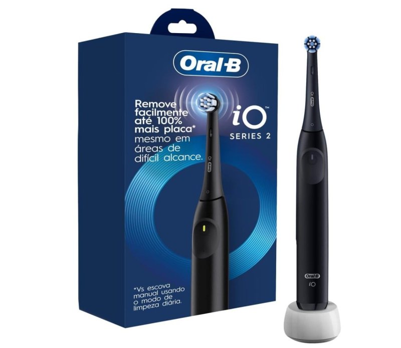 Oral-B Escova de Dente Elétrica iO2, 1 Cabo + 1 Refil + Carregador