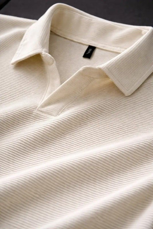 Camisa Camiseta Polo Masculina Texturizada Sem Botão