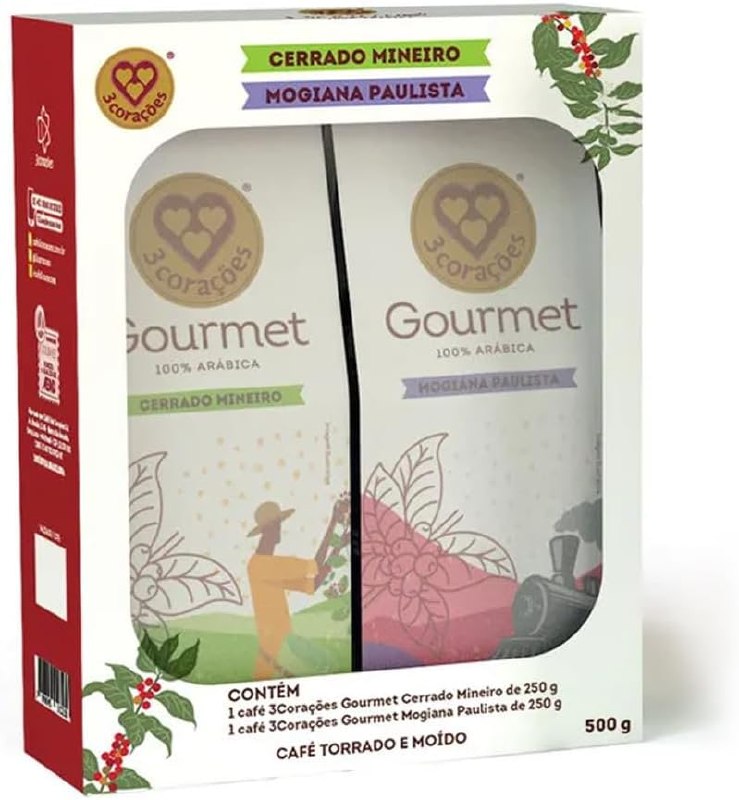 Kit Café Gourmet 3 Corações – Cerrado Mineiro + Mogiana Paulista (2x250g)