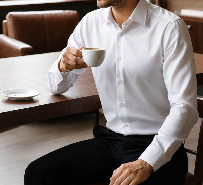 Camisa Masculina Slim Fit Premium Polo Wear Branco