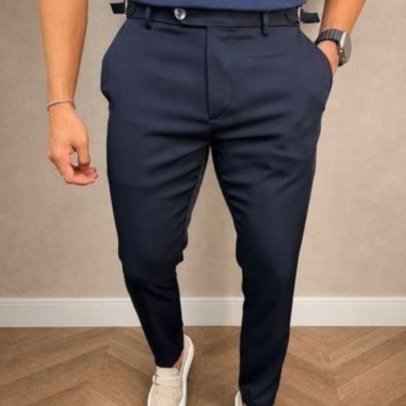 Calça Social Alfaiataria Masculina Malha Elastano Stretch