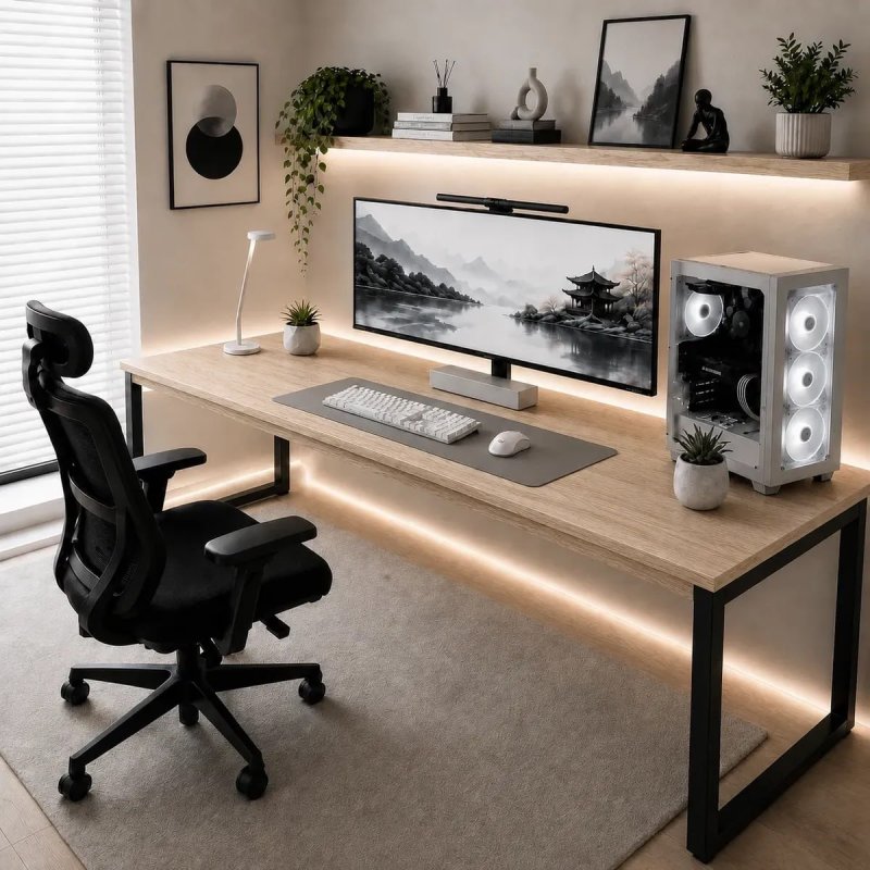 Mesa 150cm Industrial Madeira Para Escritório E Estudos