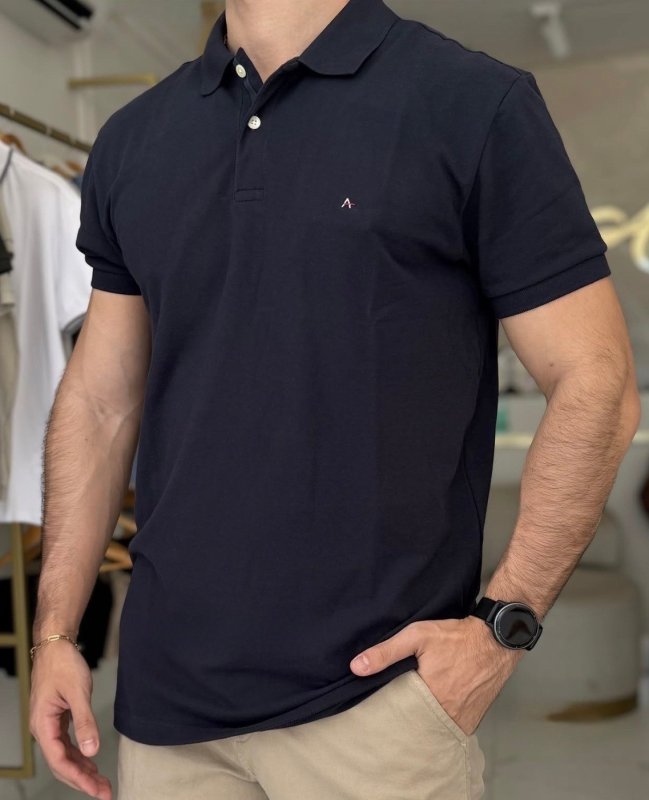 Camiseta Polo Aramis Masculina Basic Piquet Preta