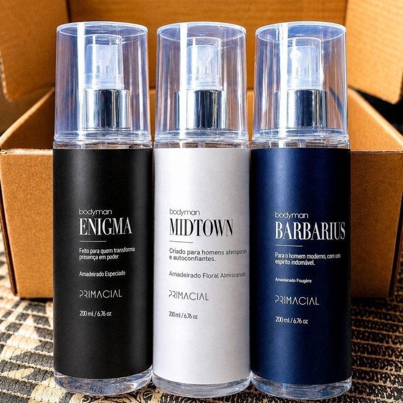 Kit Body Splash Masculino Barbarius + Enigma + Midtown 200ml