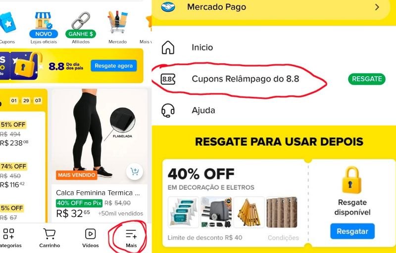 Cupom de 40% OFF em Decoração e Eletros no Mercado Livre