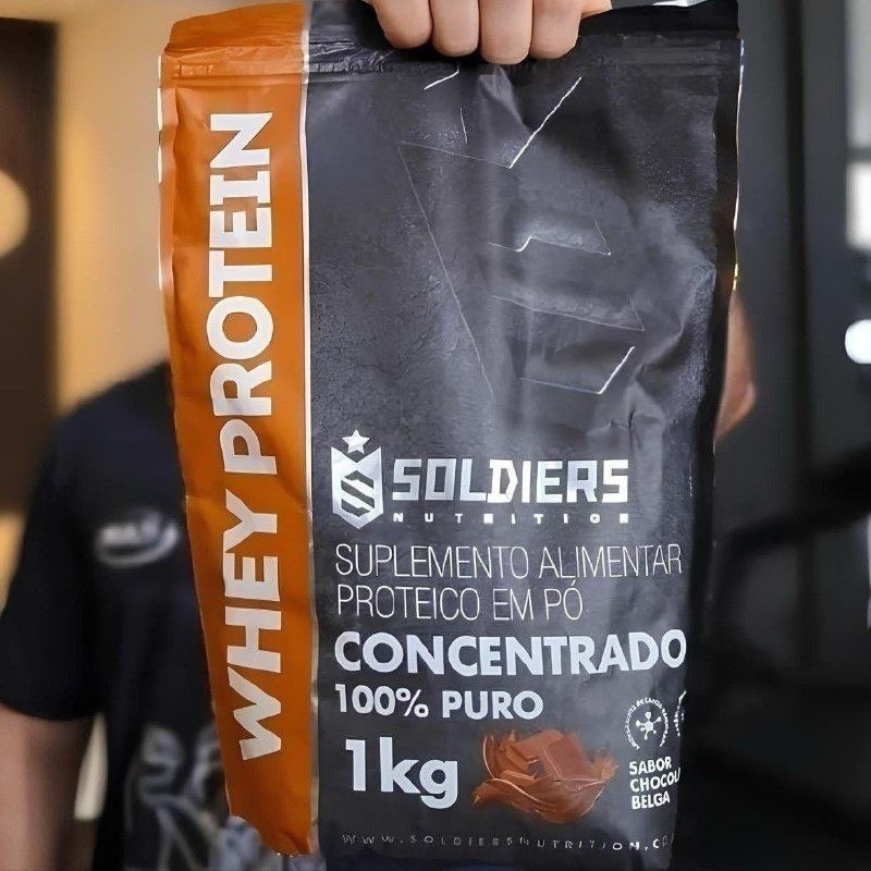 Whey Protein Concentrado 1kg Sabor Chocolate Belga Soldiers Nutrition