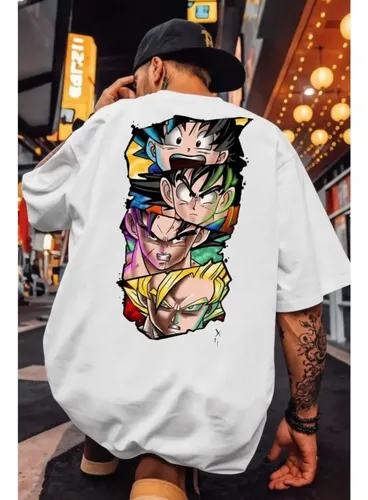 Camiseta Unissex Streetwear Son Fases Goku Dragon Mangá Ball