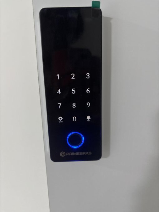 Fechadura Digital Biométrica Athenas Madeira Primebras P3004 + Frete Grátis